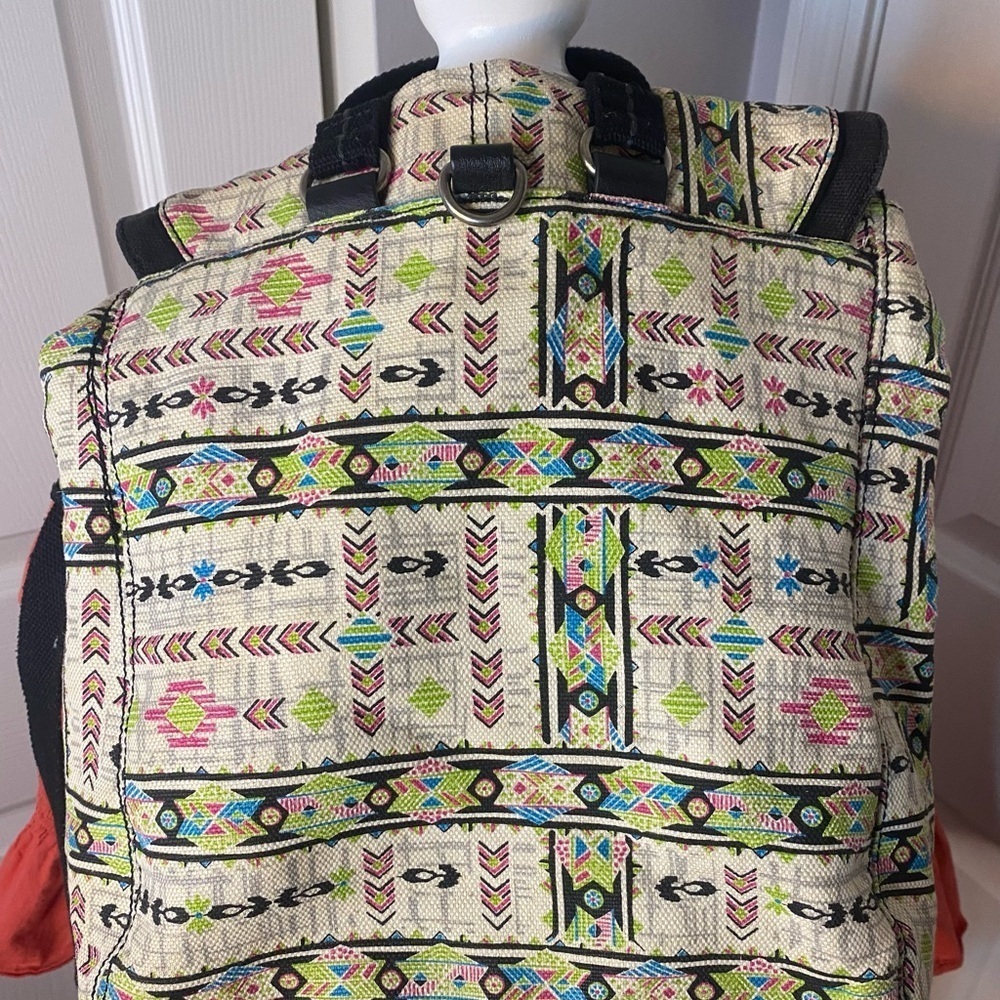 Backpack style bag with Southwest Pattern and Adjustable Strap - Picture 2 of 3